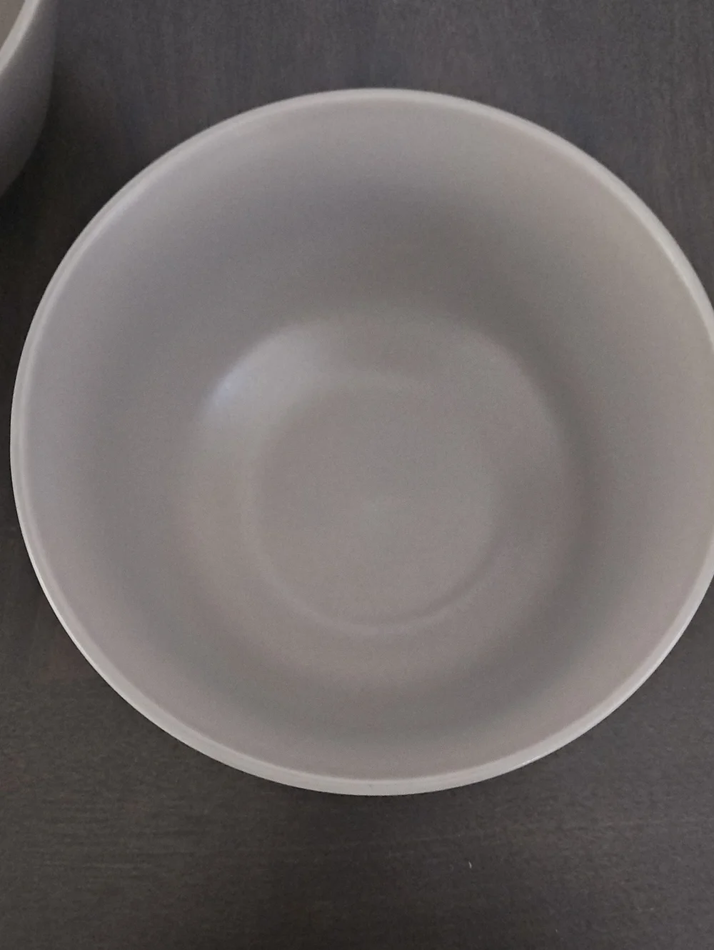 Set Of 2 Crate&Barrel Matte Gray Paige Ceramic Bowls
